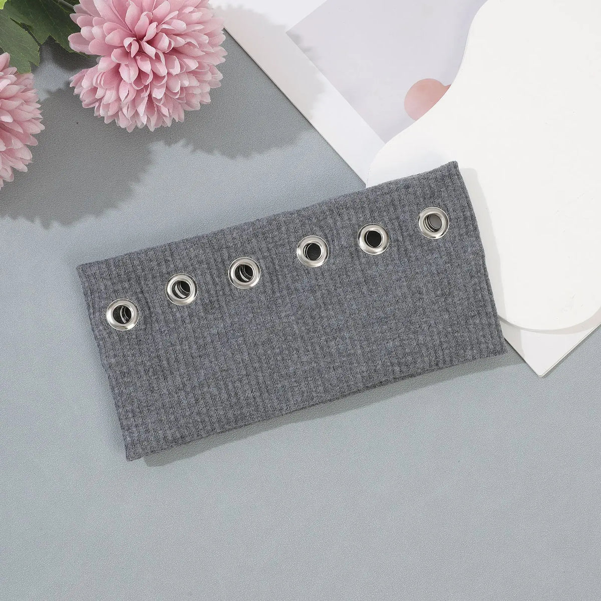 Punk Hollowed-Out Eyelet Headband | Rock Steampunk Wide Elastic Hair Accessory