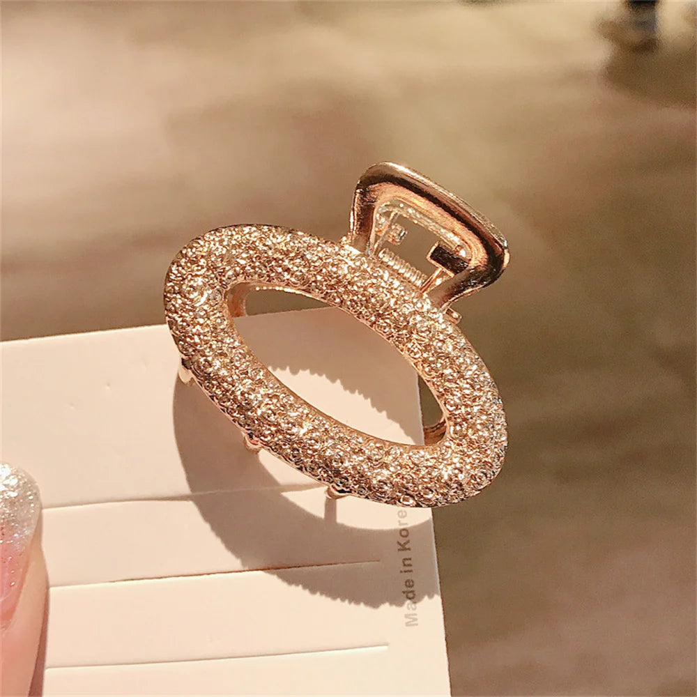 Crystal Metal Hair Claw Clip for Women – Small Strong Hold Nonslip Hairpin for Thin & Thick Hair