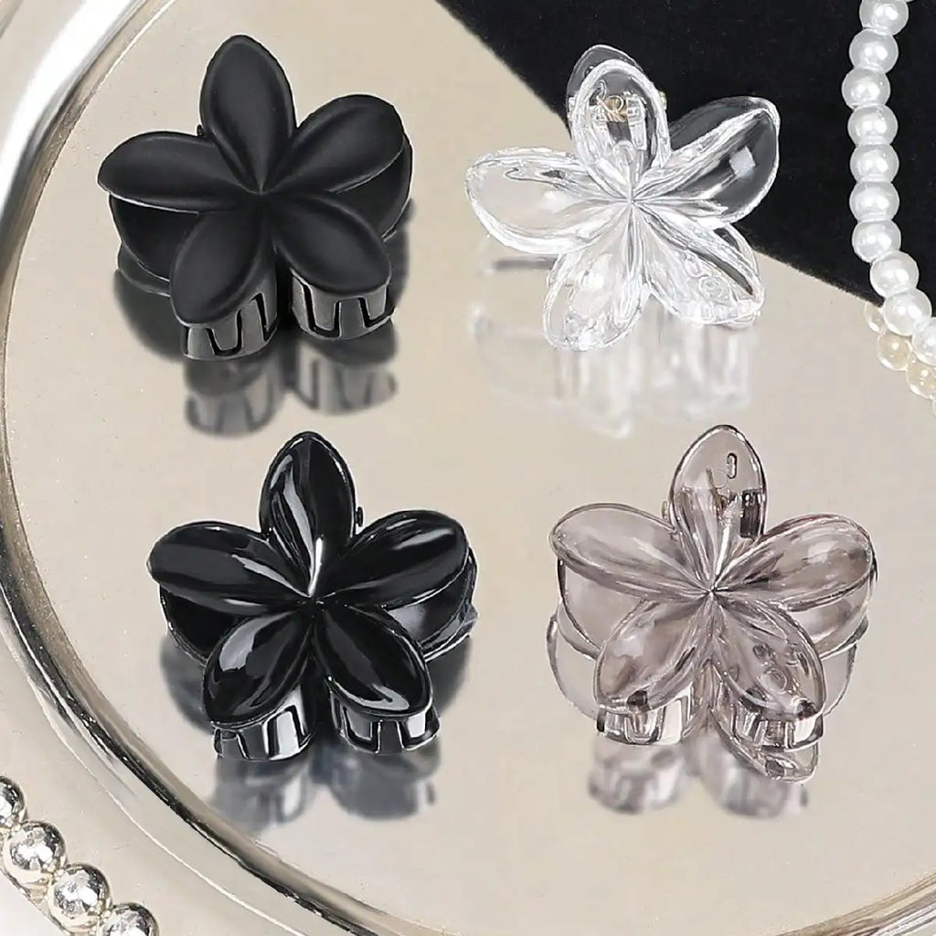 4Pcs Multicolor Flower Hair Claw Clips for Women – Nonslip Cute Plastic Barrette Set