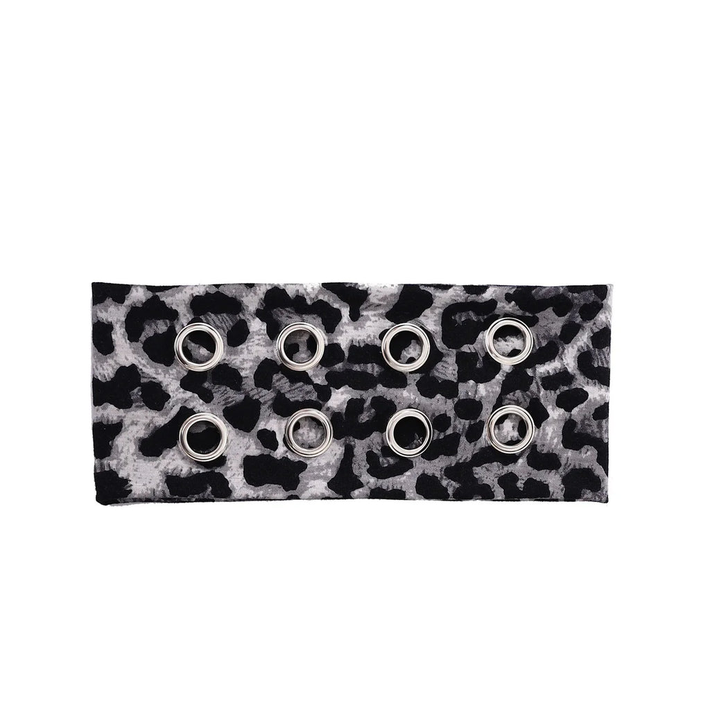 Punk Hollowed-Out Eyelet Headband | Rock Steampunk Wide Elastic Hair Accessory