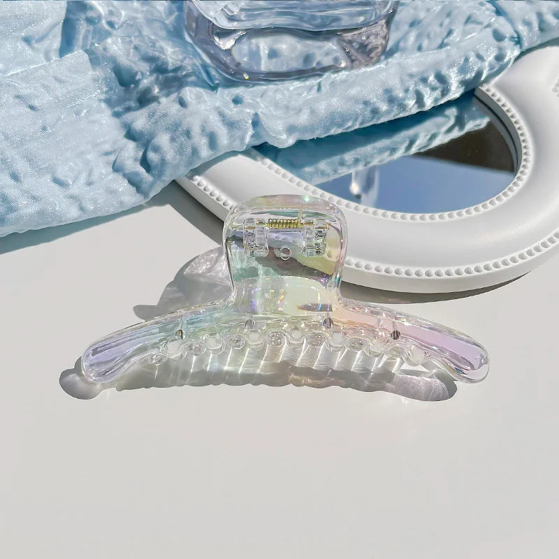 Colorful Transparent Geometric Hair Claw Clip for Women – Sweet Y2K Hair Accessory