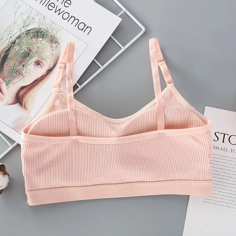 Padded Bandeau Tube Top Bra – Wireless Comfort Crop Top with Adjustable Straps