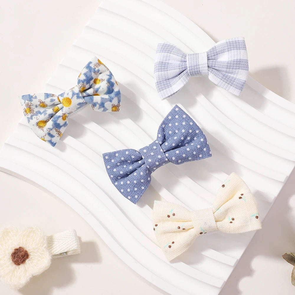 Mini Bow Hair Clips Set – 20 Pcs | Cute Daisy Barrettes for Girls
