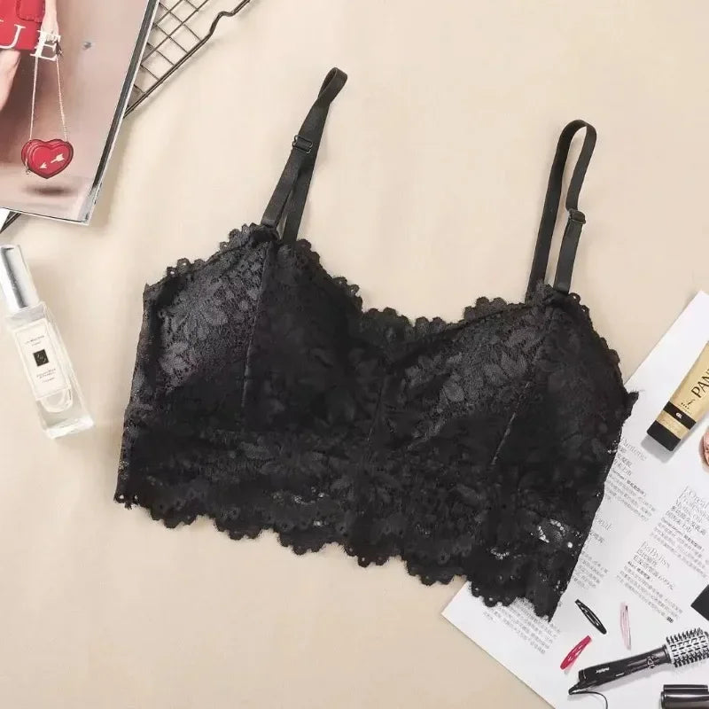 Lace Back Bra | Wire-Free Gather Support Bra for Small Busts