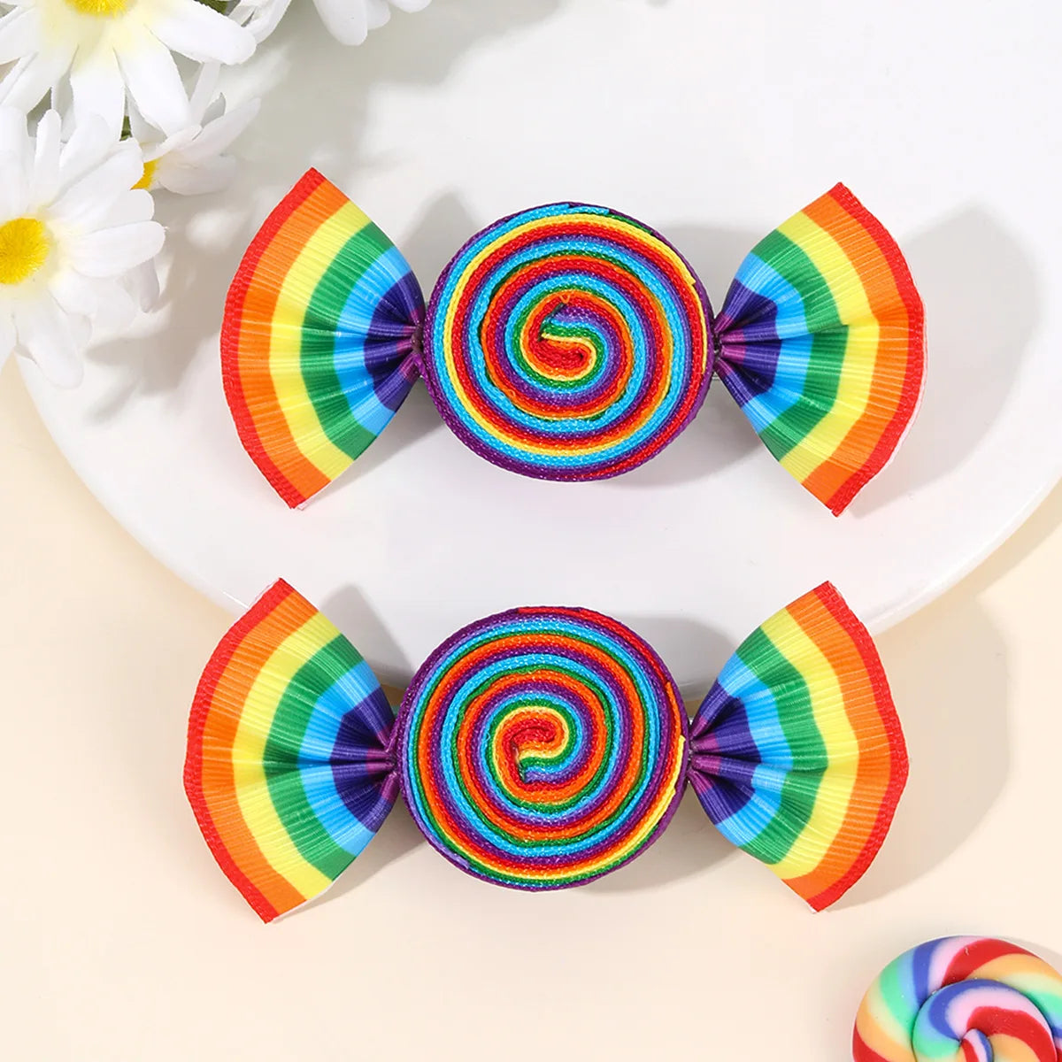 Cute Lollipop Heart Butterfly Bow Hair Clips for Girls – Sweet Kids Hair Accessory (1 Pair)