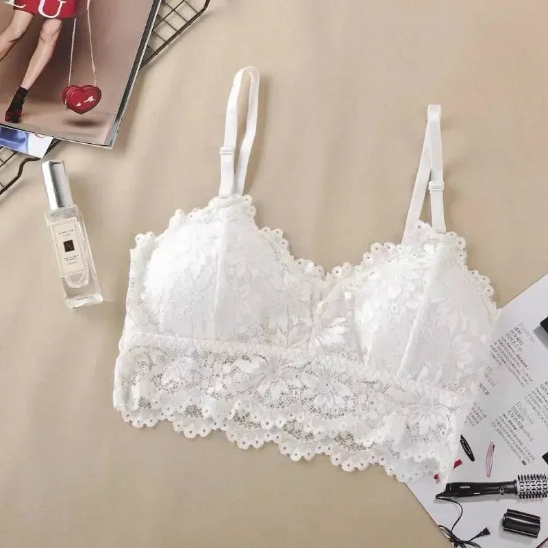 Lace Back Bra | Wire-Free Gather Support Bra for Small Busts