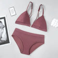 Front Closure Push-Up Bra & Brief Set | Silky Seamless Wireless Lingerie