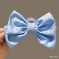 Cream Large Bow Shark Clip for Women – Korean Style Elegant Chiffon Hair Clamp
