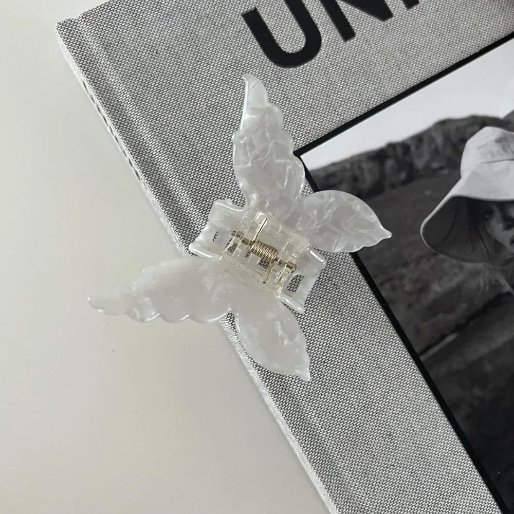 Butterfly Hair Claw Clip – Sweet French Acetate Barrette for Women