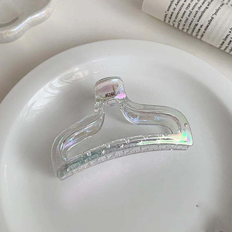 Colorful Transparent Geometric Hair Claw Clip for Women – Sweet Y2K Hair Accessory