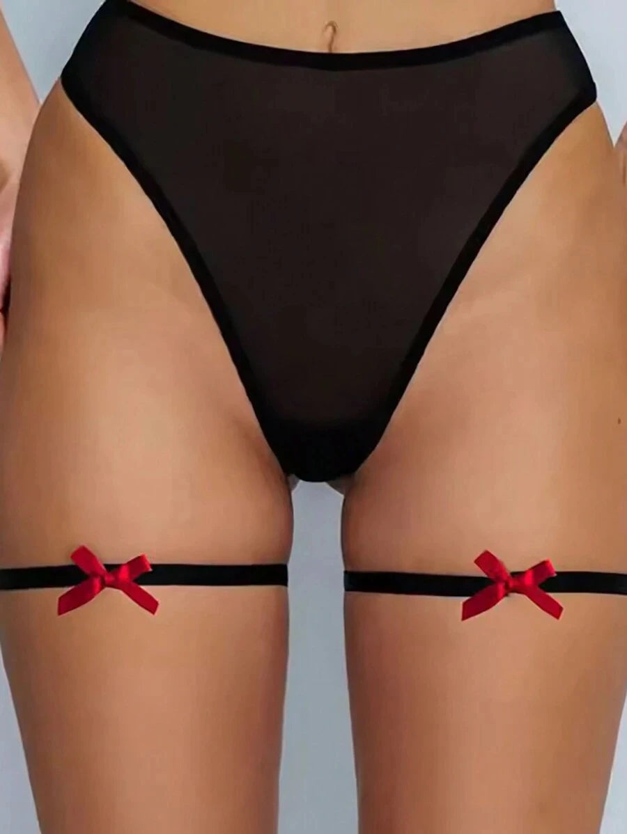 Sexy Bowknot Thigh Garter Belt | Gothic Leg Harness Valentine's Halloween Strap