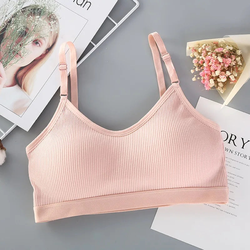 Padded Bandeau Tube Top Bra – Wireless Comfort Crop Top with Adjustable Straps