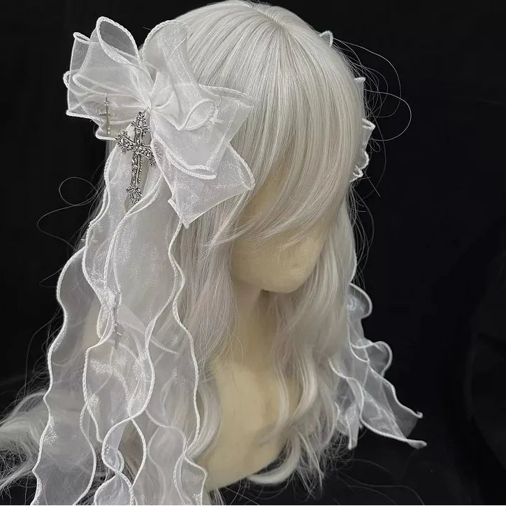 Angel Wing Big Bow Hair Clip | Y2K Harajuku Gothic Hair Accessory
