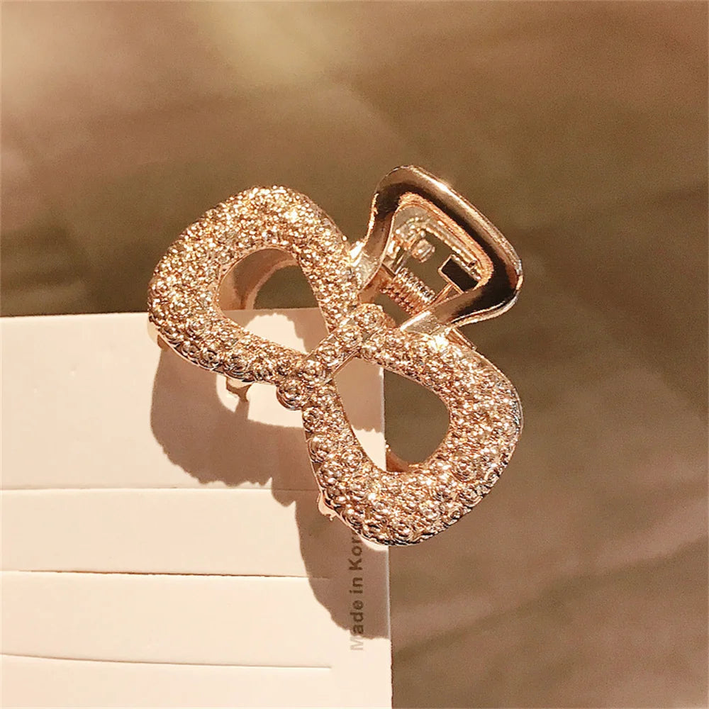 Crystal Metal Hair Claw Clip for Women – Small Strong Hold Nonslip Hairpin for Thin & Thick Hair
