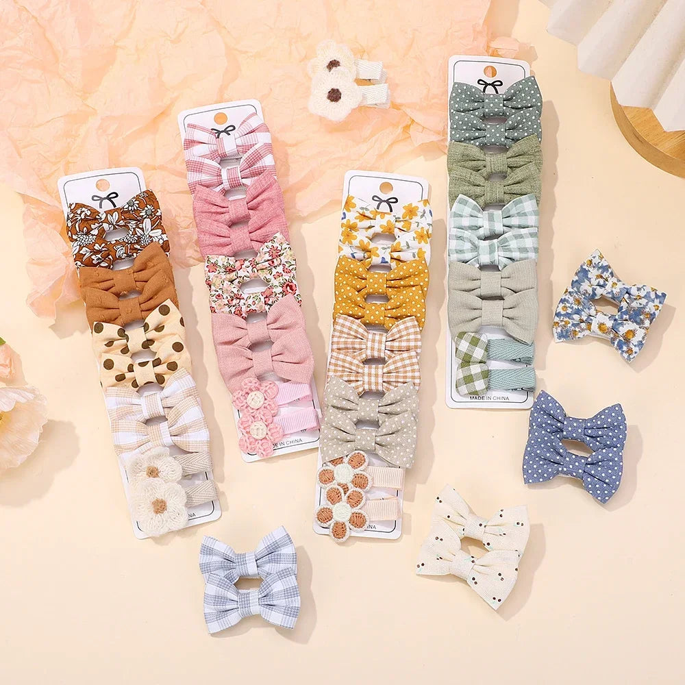 Mini Bow Hair Clips Set – 20 Pcs | Cute Daisy Barrettes for Girls