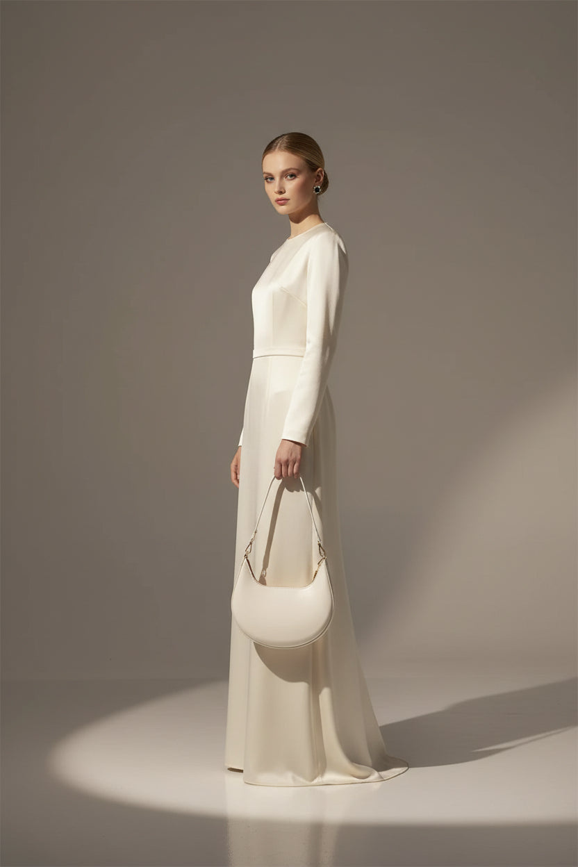 Moon-Shaped PU Leather Shoulder Bag | Women's Minimalist Tote Handbag
