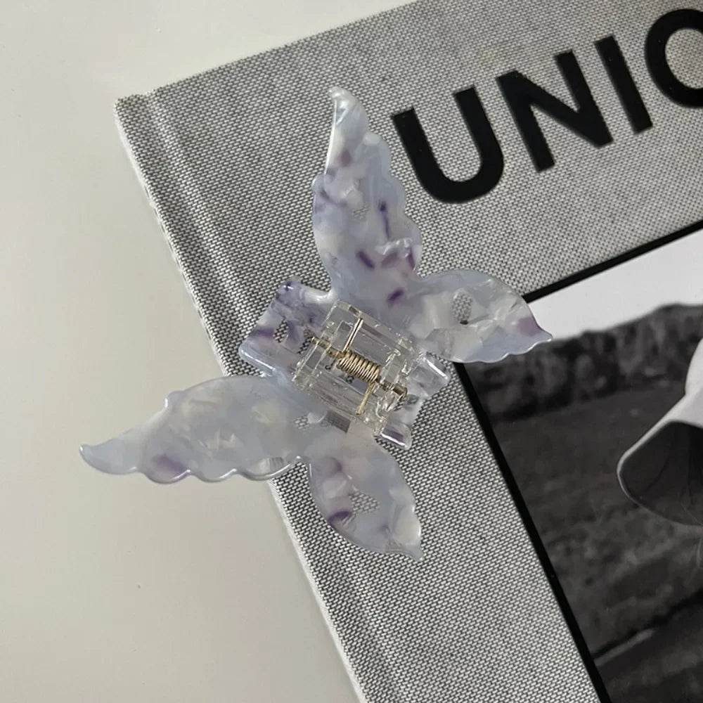 Butterfly Hair Claw Clip – Sweet French Acetate Barrette for Women