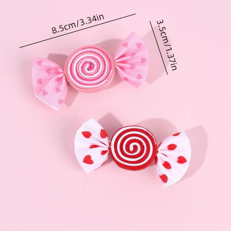 Cute Lollipop Heart Butterfly Bow Hair Clips for Girls – Sweet Kids Hair Accessory (1 Pair)