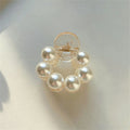 Elegant Pearl Bead Hair Claw Clip for Women – Geometric Ponytail Barrette Hair Accessory