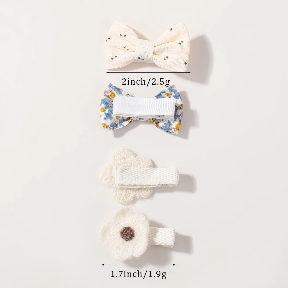 Mini Bow Hair Clips Set – 20 Pcs | Cute Daisy Barrettes for Girls