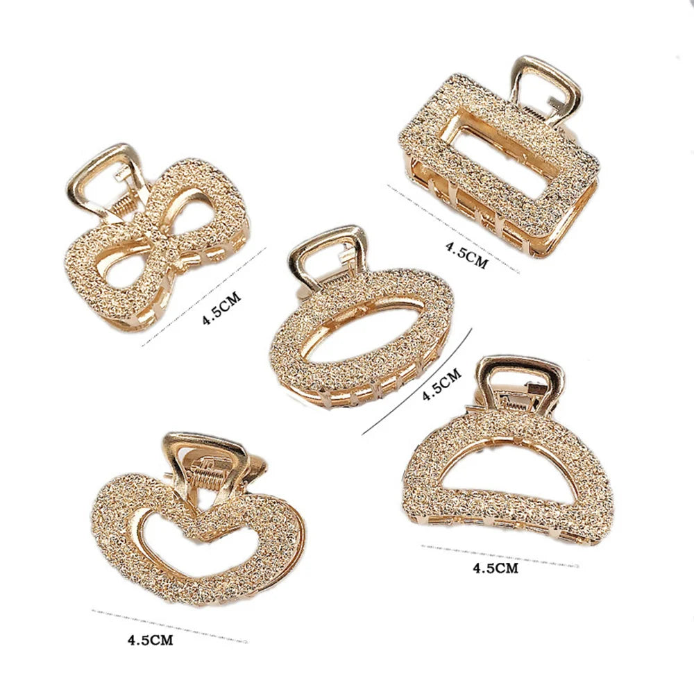 Crystal Metal Hair Claw Clip for Women – Small Strong Hold Nonslip Hairpin for Thin & Thick Hair