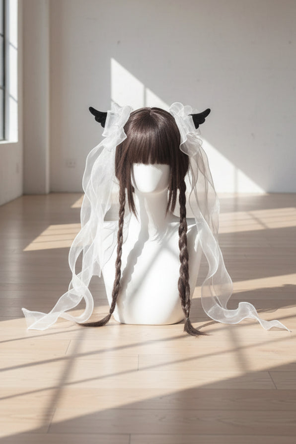 Angel Wing Big Bow Hair Clip | Y2K Harajuku Gothic Hair Accessory