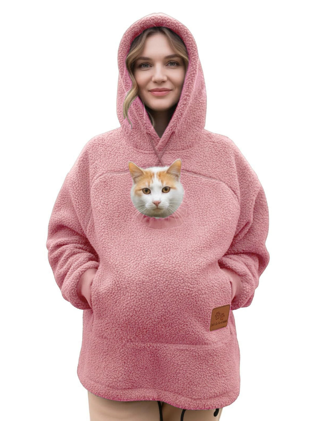 Women's Oversized Fleece-Lined Pullover Hoodie