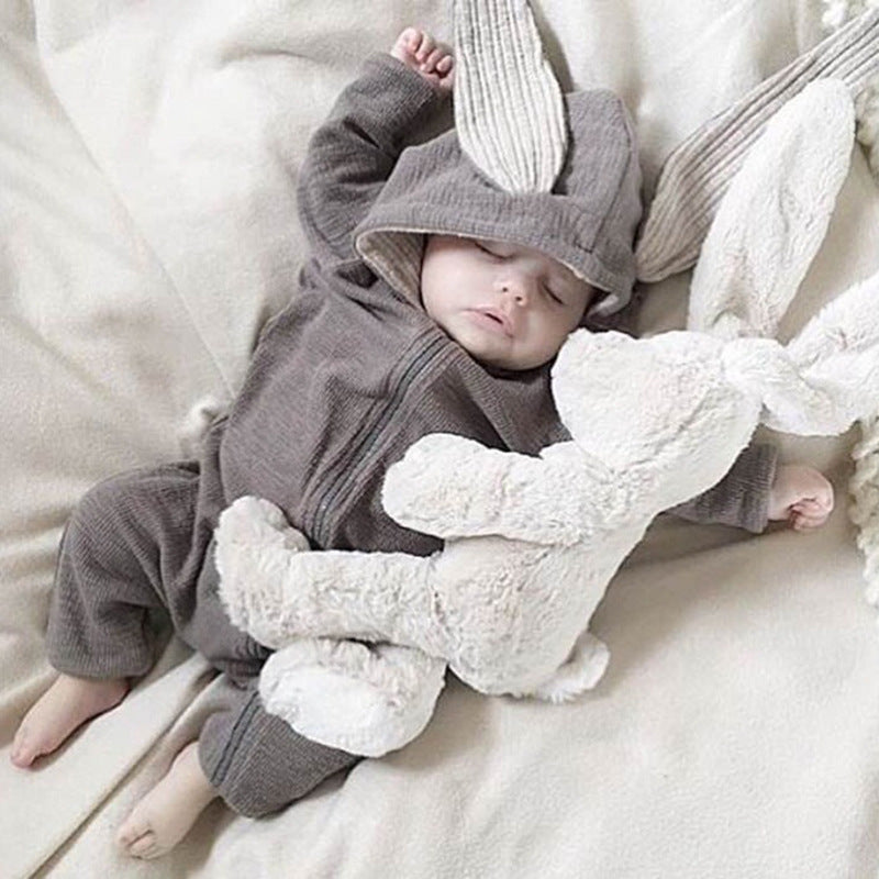 Baby Rabbit Ear Hooded Jumpsuit – 95% Cotton