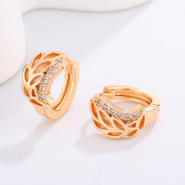 Diamond Studded Hoop Earrings