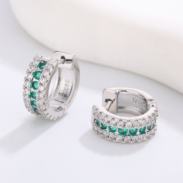 Diamond Studded Hoop Earrings
