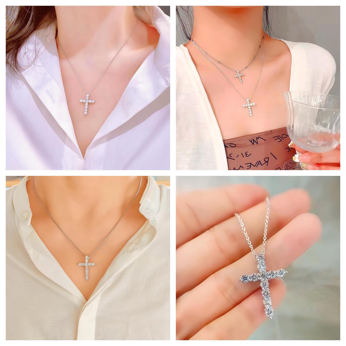 Rhinestone Cross Pendant Necklace