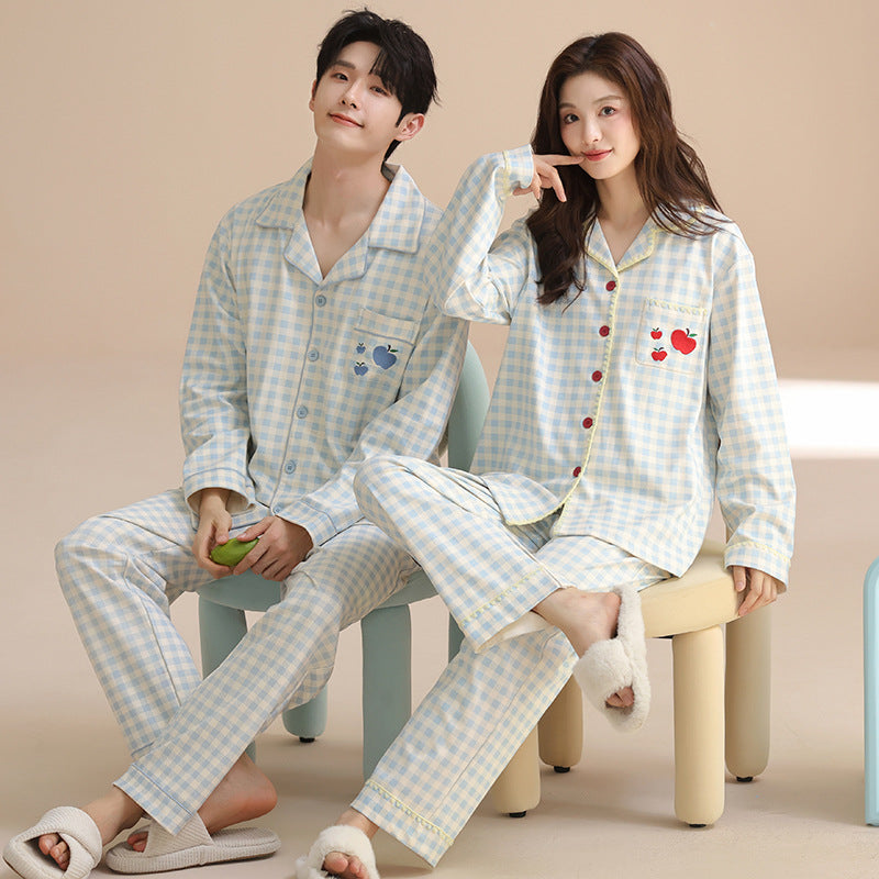 Cotton Cartoon Button-Up Pajama Set
