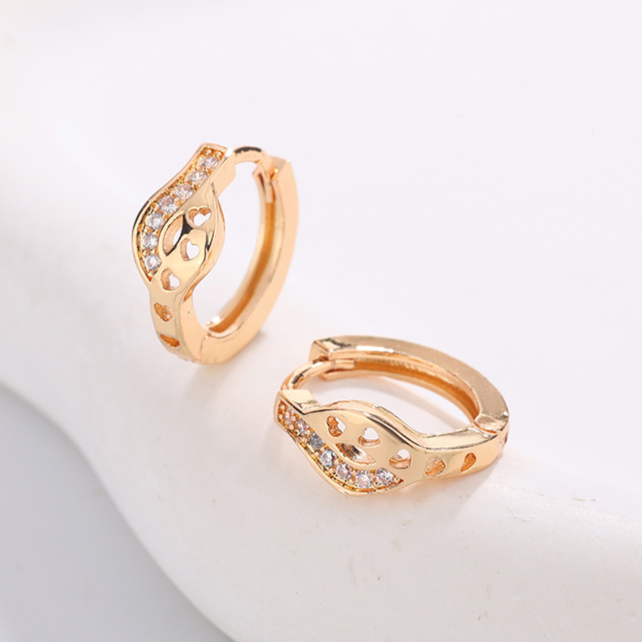 Diamond Studded Hoop Earrings