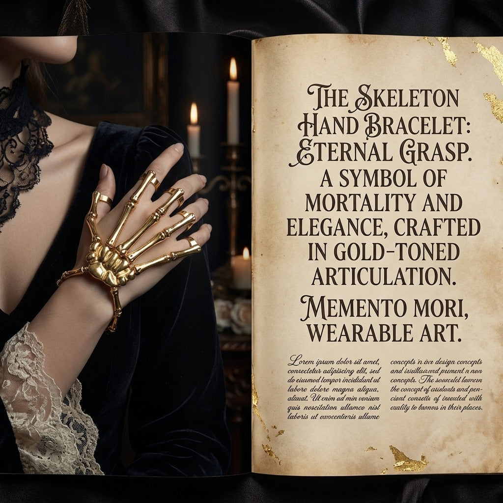 Halloween Bone Hand Necklace and Earrings Set