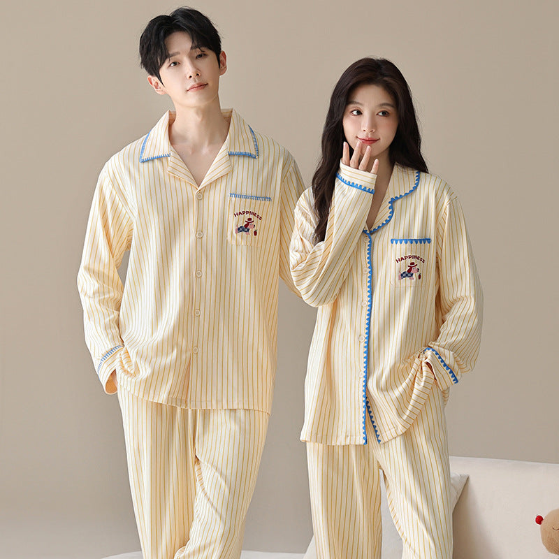Cotton Cartoon Button-Up Pajama Set