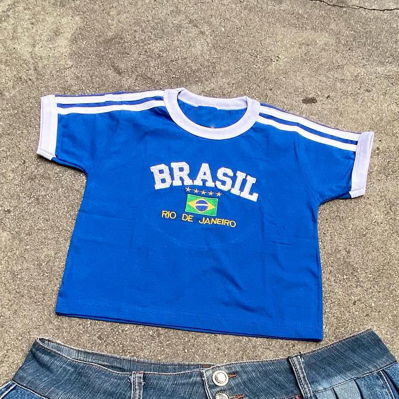 Women's Brazil Letter Y2K Top or Shorts
