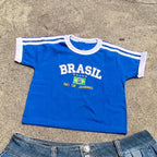 Women's Brazil Letter Y2K Top or Shorts