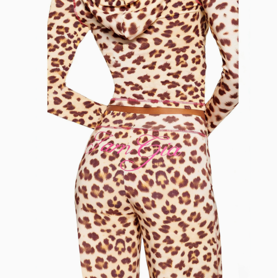 Women's Printed Hooded Top & Flared Pants Set
