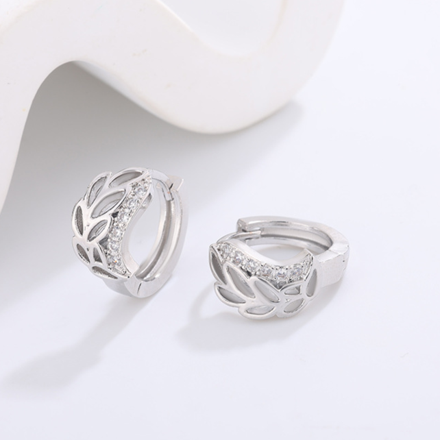 Diamond Studded Hoop Earrings