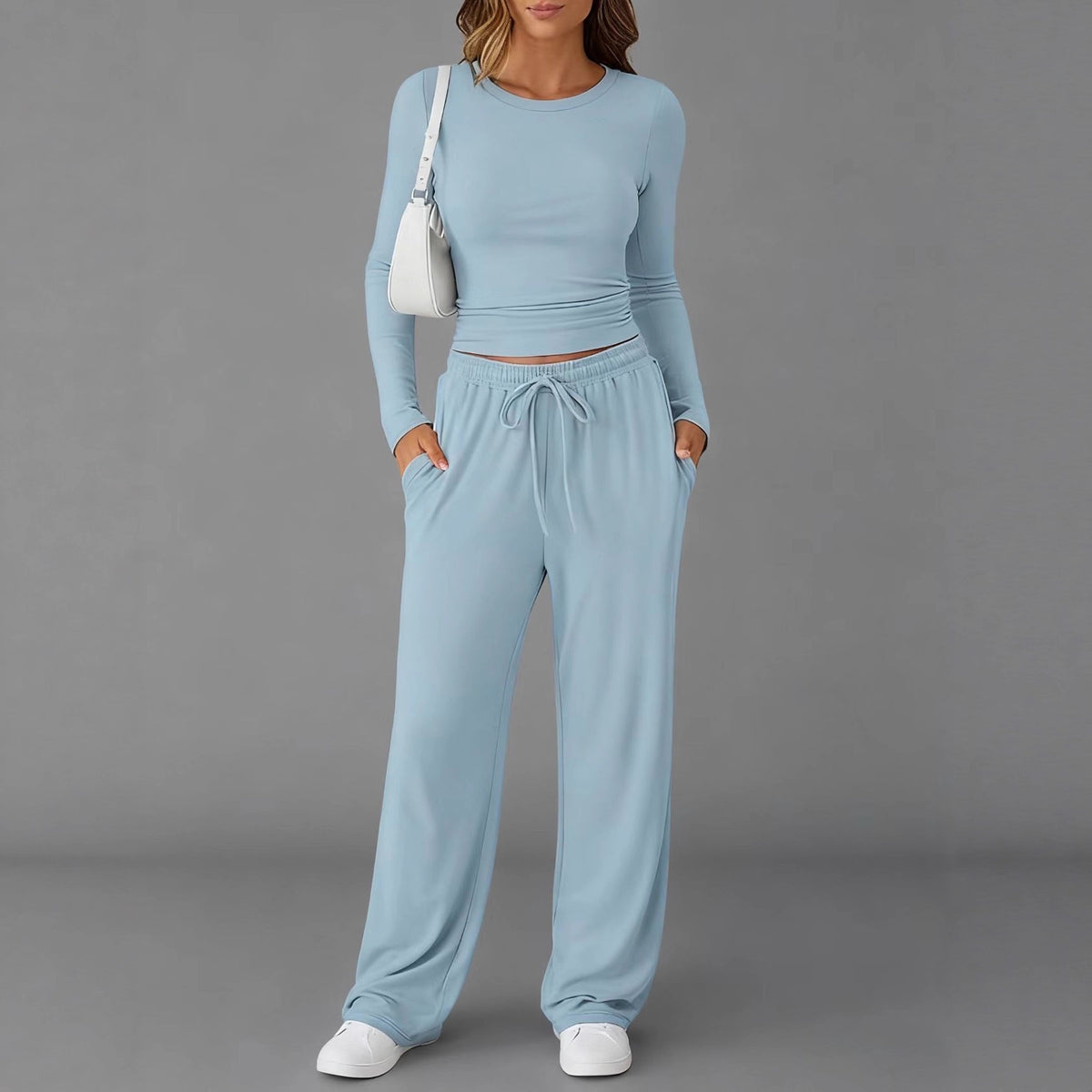 Women's Knit Long-Sleeve Tracksuit Set