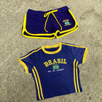 Women's Brazil Letter Y2K Top or Shorts