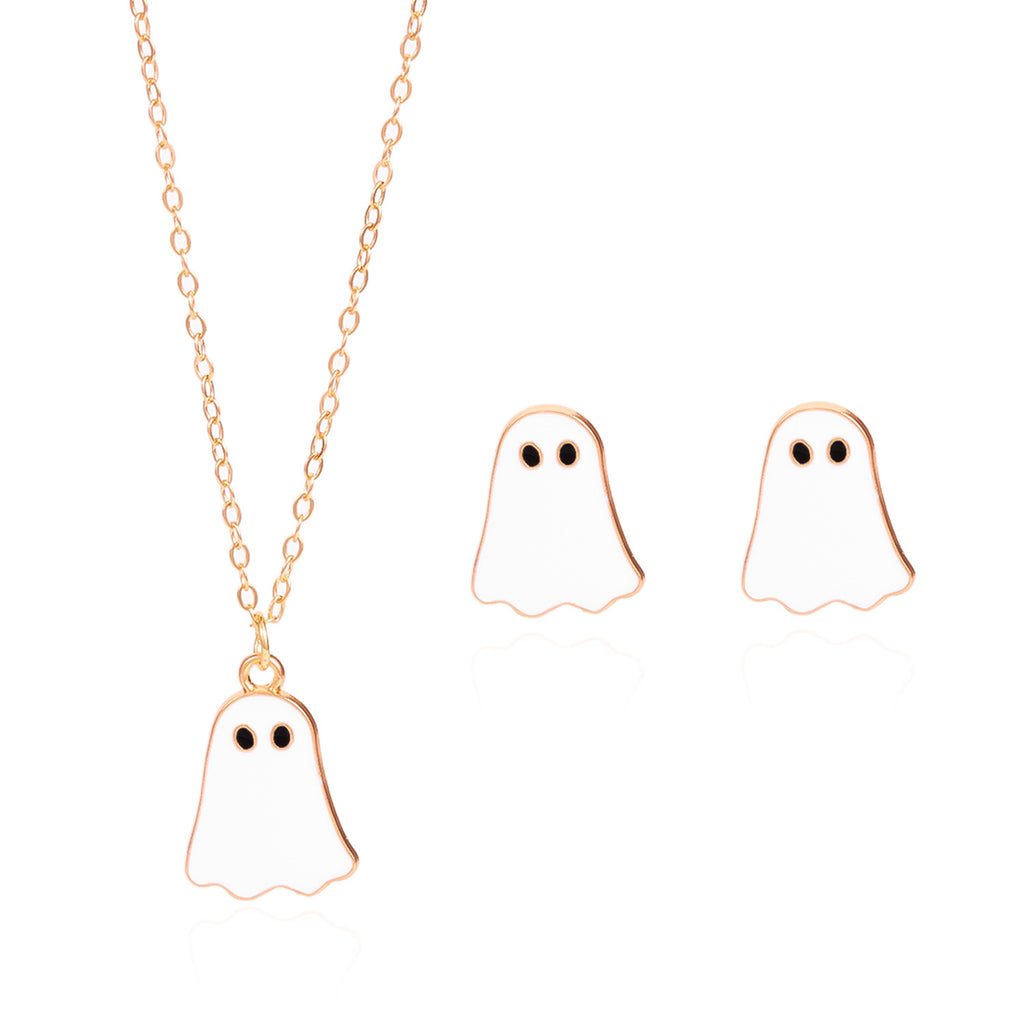 Halloween Ghost Necklace Earrings