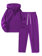 Women's Half-Zip Hoodie & Wide-Leg Pants Set