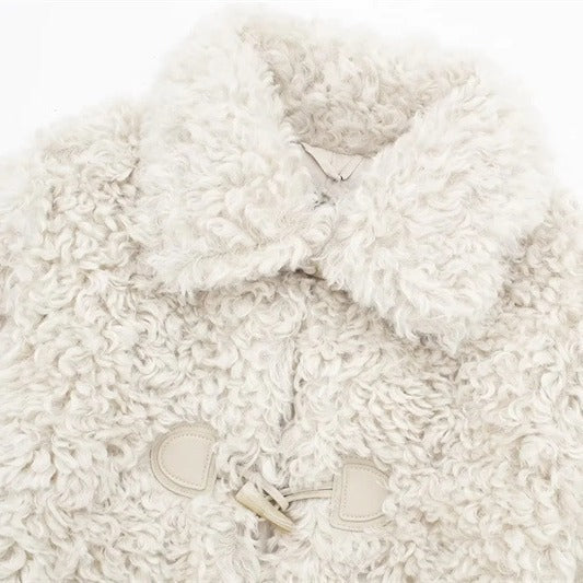 Women's Fleece Lapel Jacket – Loose Fit, Soft Brushed Lining & Button Front | XS–L