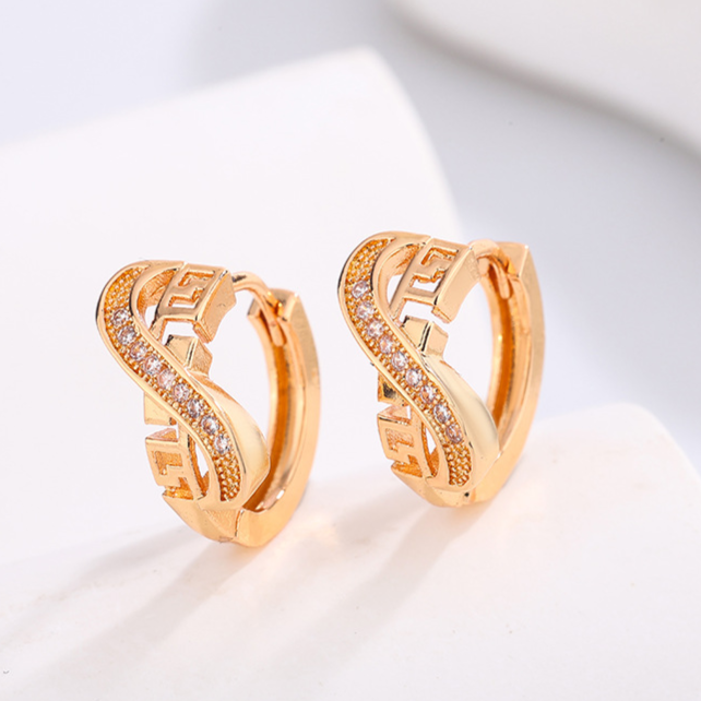 Diamond Studded Hoop Earrings