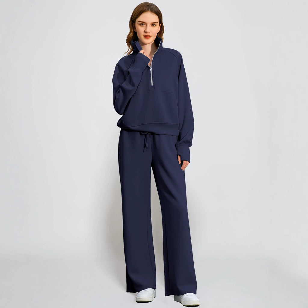 Women's Casual Two-Piece Tracksuit with Chain Detail