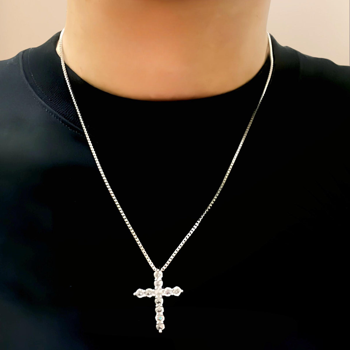 Rhinestone Cross Pendant Necklace