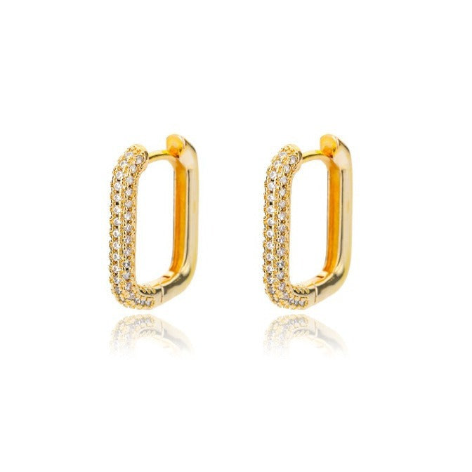 U-Shaped Simulated Diamond Zircon Earrings for Women