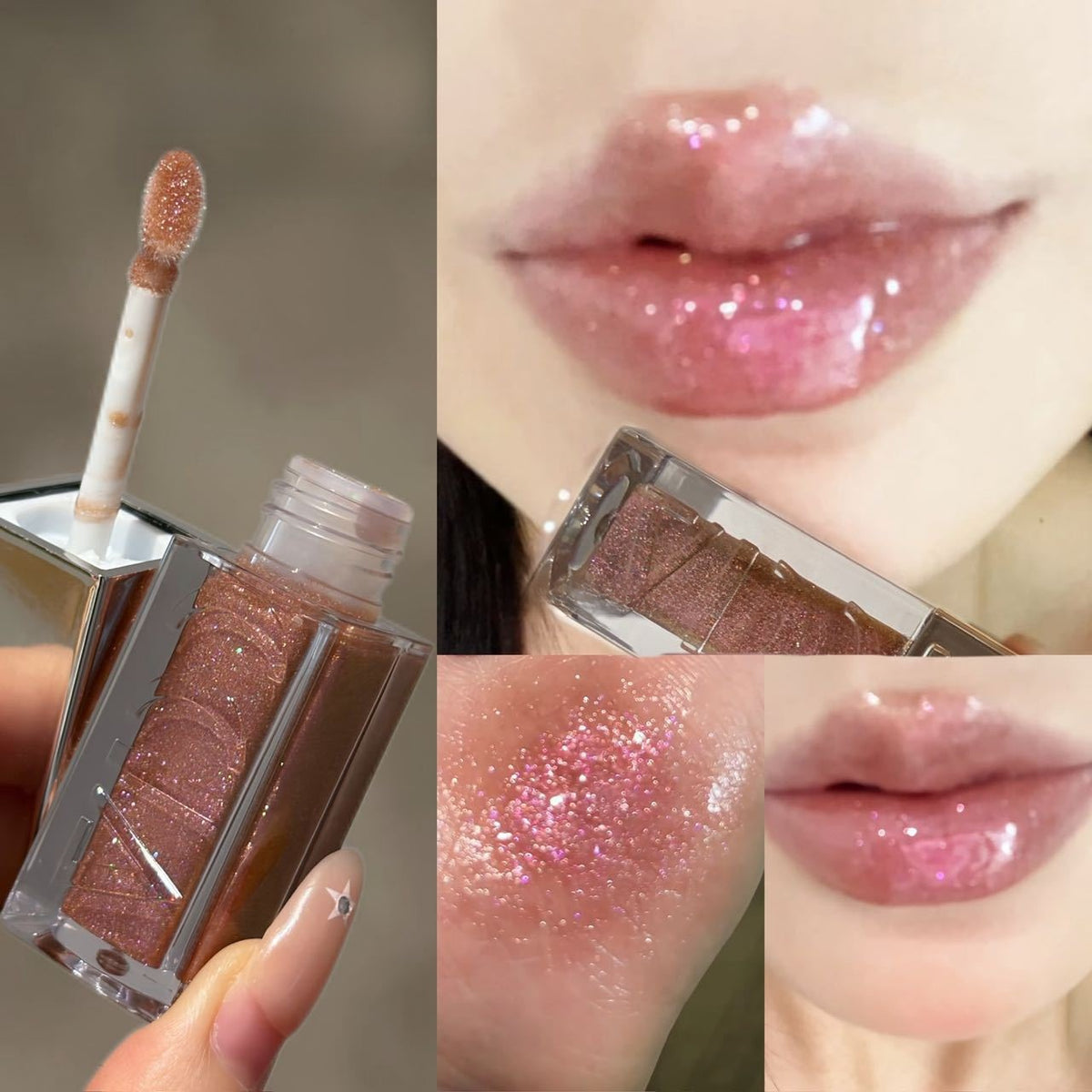 Shimmering Pearlescent Lip Gloss | High-Shine Finish