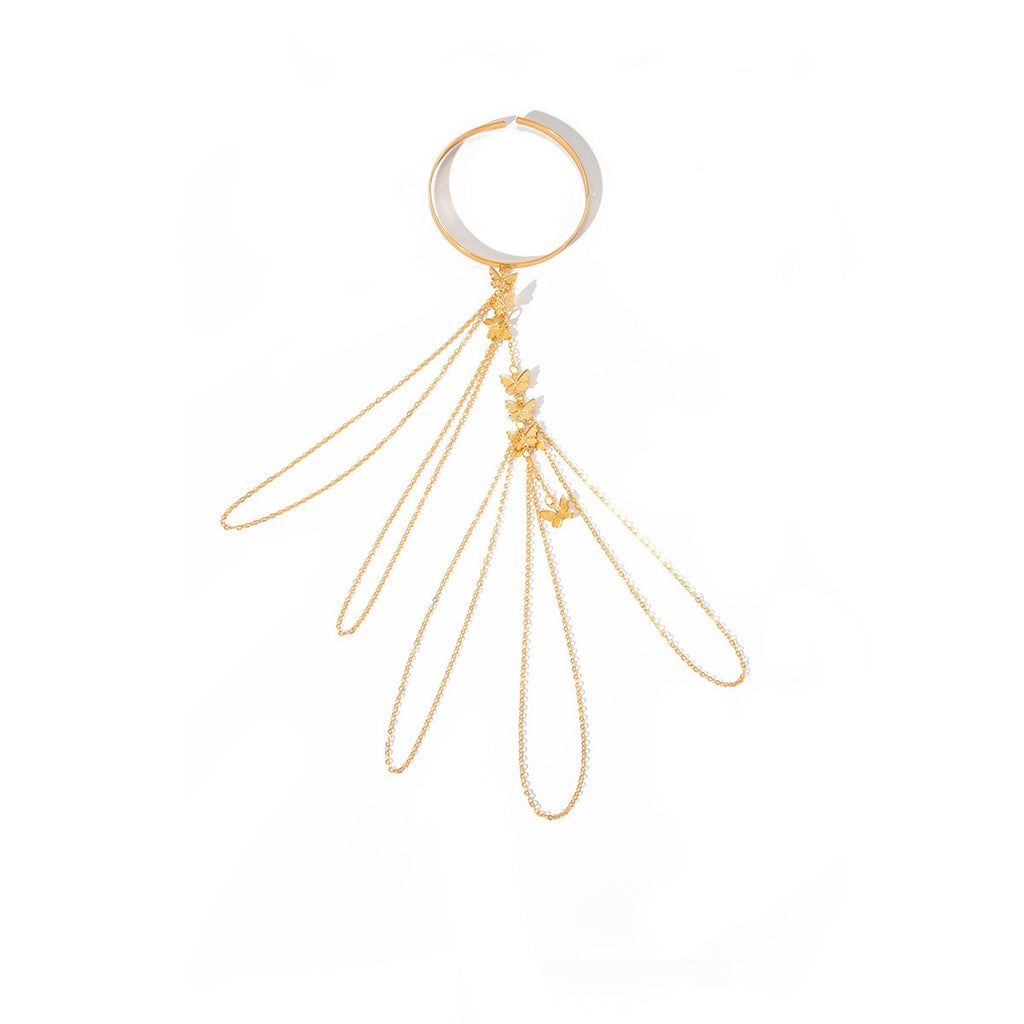 Vintage Butterfly Layered Chain Bracelet – Gold or Silver